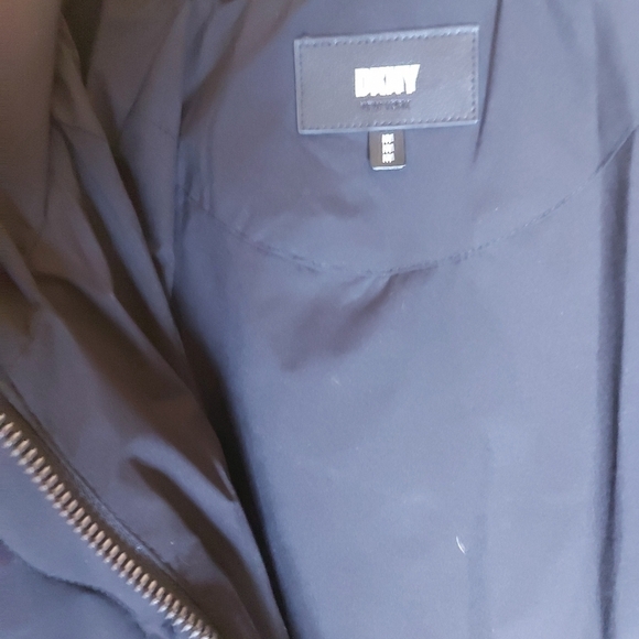 Effortless City Style DKNY Quilted Winter Coat Longline Black Warm Outerwear M - Picture 6 of 8